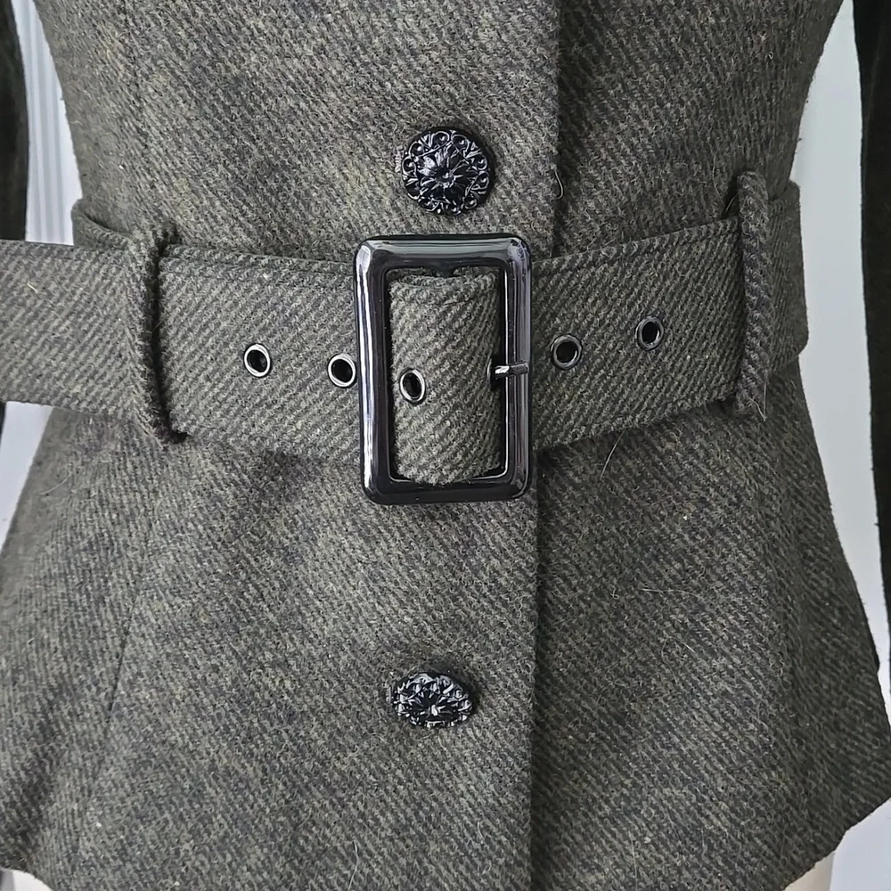 Collectif Molly Vintage Jacket W/ Fur Collar, In Olive Green, NWT - Picture 8 of 16